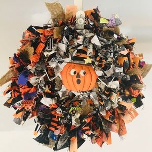 Halloween rag wreath